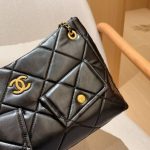 Chanel Shopping Bag Gold Tone Metal Black 38Cm As5740 B22139 94305 - Image 9
