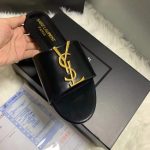 Saint Laurent Logo Slippers Black - Image 7