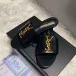 Saint Laurent Logo Slippers Black - Image 5
