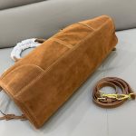 Prada Bonnie Large Suede Handbag Brown 38Cm 1Ba433 2C4S F0401 V Moo - Image 8