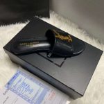 Saint Laurent Logo Slippers Black - Image 8