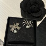 Chanel Cc Costume Earrings Black Abg402 B21902 U3576 - Image 6