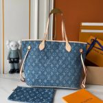 Louis Vuitton Neverfull MM Bag Denim Blue 31Cm M13192 - Image 3