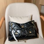 Chanel Shopping Bag Gold Tone Metal Black 38Cm As5740 B22139 94305 - Image 3