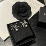 Chanel Cc Costume Earrings Black Abg402 B21902 U3576 - Image 5
