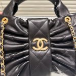 Chanel Maxi Bow Bag Shiny And Gold Tone Metal Black 51Cm - Image 9
