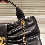 Chanel Maxi Bow Bag Shiny And Gold Tone Metal Black 51Cm - Image 8