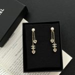 Chanel Heart Shaped Earrings Crystal In Gold Abg245 B21749 U3282 - Image 3