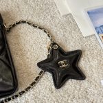 Chanel Phone Holder With Chain Shiny Crumpled And Gold Tone Metal Black 18Cm Ap4777 B21296 94305 - Image 7