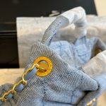 Chanel Mini Bow Bag Washed Denim And Gold Tone Metal Blue 21Cm - Image 7