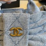 Chanel Mini Bow Bag Washed Denim And Gold Tone Metal Blue 21Cm - Image 6