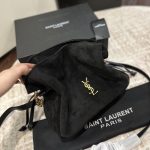 Saint Laurent Jamie Shoulder Pouch In Suede Black 26Cm - Image 4