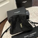 Saint Laurent Jamie Shoulder Pouch In Suede Black 26Cm - Image 3