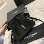 Saint Laurent Jamie Shoulder Pouch In Suede Black 26Cm - Image 5