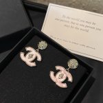 Chanel Large Enamel Cc Dangle Earrings Light Pink - Image 8