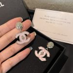 Chanel Large Enamel Cc Dangle Earrings Light Pink - Image 6