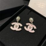 Chanel Large Enamel Cc Dangle Earrings Light Pink - Image 3