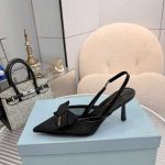 Prada Mesh Fabric Slingback Pumps In Black - Image 8