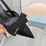Prada Mesh Fabric Slingback Pumps In Black - Image 9