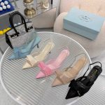 Prada Mesh Fabric Slingback Pumps In Black - Image 10