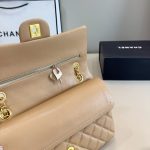 Chanel Medium Classic Double Flap Beige Gold Hardware 25Cm - Image 9
