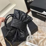 Chanel Mini Bow Bag Shiny And Gold Tone Metal Black 21Cm As5849 B22148 94305 - Image 7