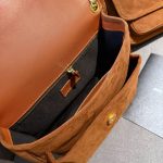 Saint Laurent Niki Baby Quilted Suede Chain Bag Brown 28cm - Image 9