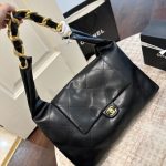 Chanel Maxi Hobo Bag Black Leather 43Cm AS5839 B22140 94305 - Image 9