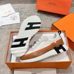 Hermes Bouncing Sneaker White And Brown H242796Zh90400 - Image 5