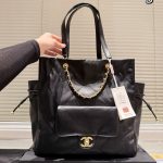 Chanel 25C Shopping Bag Black 33Cm As5315 B19030 10601 - Image 4