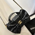 Chanel Mini Bow Bag Shiny And Gold Tone Metal Black 21Cm As5849 B22148 94305 - Image 6
