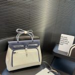 Hermes Herbag 31 Brides De Gala And Blue Indigo Blue Enamel 31cm - Image 8