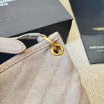 Saint Laurent Niki Supple Bucket In Suede Gray 38cm - Image 8