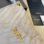 Saint Laurent Niki Supple Bucket In Suede Gray 38cm - Image 6