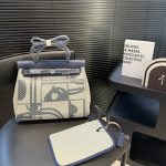 Hermes Herbag 31 Brides De Gala And Blue Indigo Blue Enamel 31cm - Image 3