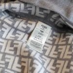 Fendi Ff Poncho Gray And White Wool And Cashmere - Image 10