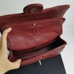 Chanel Medium Classic Flap Bag Silver Hardware Burgundy 25Cm A01113 - Image 6