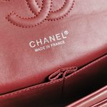 Chanel Medium Classic Flap Bag Silver Hardware Burgundy 25Cm A01113 - Image 7