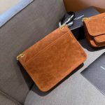 Saint Laurent Niki Baby Quilted Suede Chain Bag Brown 28cm - Image 6