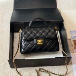 Chanel Mini Flap Top Handle Bag And Gold Metal Black 20Cm AS5355 B19386 94305 - Image 3