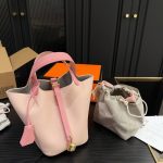 Hermes Picotin Lock 18 Pocket Bag Light Pink 18cm - Image 9
