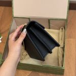 Gucci Interlocking Leather Chain Crossbody Bag Black 20Cm - Image 6