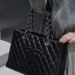 Chanel Grand Shopping Tote Bag Black Caviar Silver Tone Chain 34Cm - Image 9