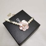Chanel Choker In Metal Glass Pearls Gold With Pink Pearly Flower ABA025 B09960 NL921 - Image 4