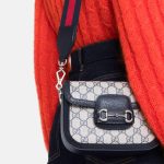 Gucci Horsebit 1955 Small Shoulder Bag GG Supreme Canvas Navy Blue 20cm 658574 96IWN 4076 - Image 8