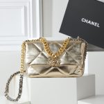 Chanel 19 Handbag Metallic Gold And Silver Tone 26Cm As1160 B05457 Nc293 - Image 3