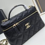 Chanel 25C Vanity With Chain Gold Hardware Black 19Cm - Image 6