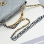 Chanel 19 Flap Bag Shiny Gold And Silver Tone Light Blue 26Cm - Image 7