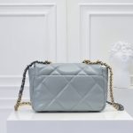 Chanel 19 Flap Bag Shiny Gold And Silver Tone Light Blue 26Cm - Image 6