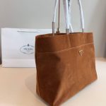 Prada Suede Tote Bag Cocoa Brown 37Cm - Image 5